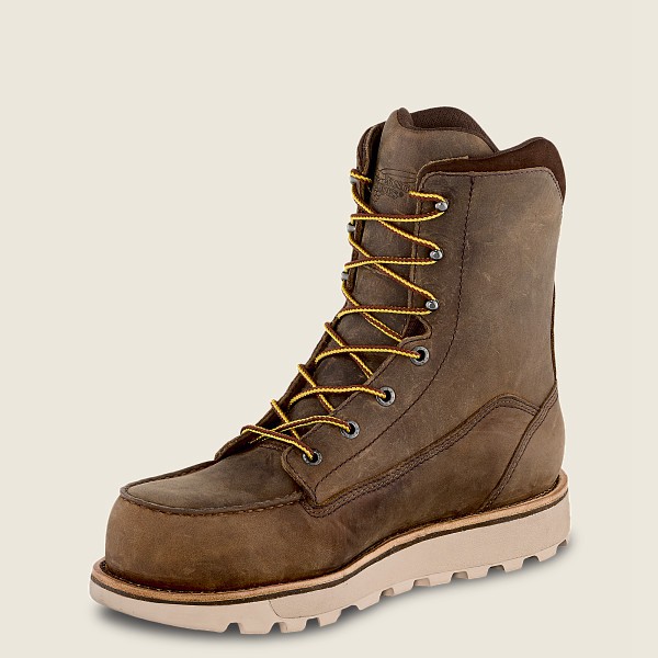 Red Wing Safety Boots Traction Tred Lite - 8-inch Waterproof Toe - Khaki - Mens KNW072895